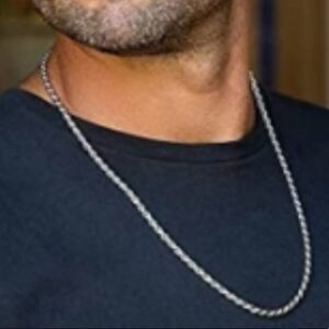 New Solid 925 Sterling Silver Rope Necklace